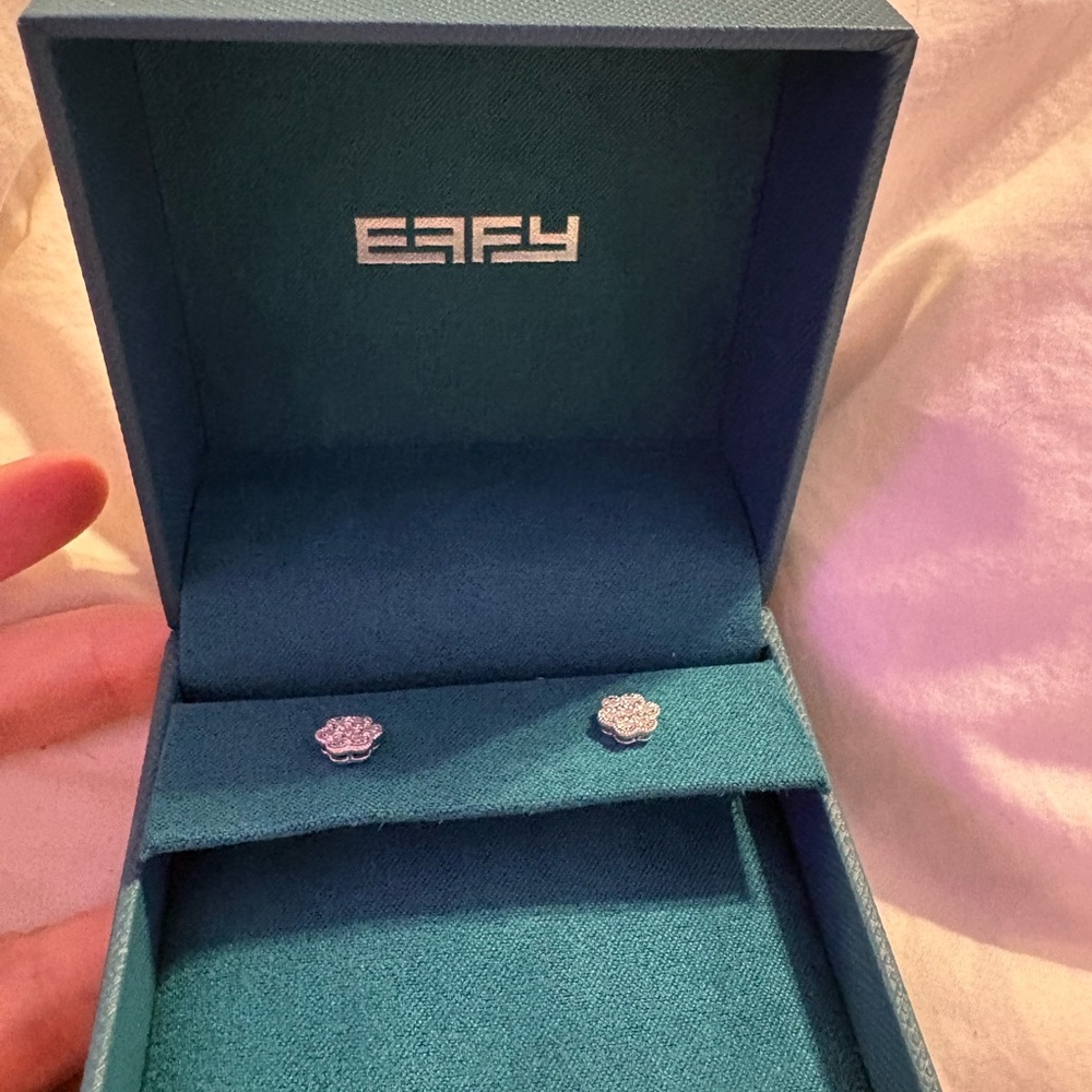 Effy Silver Flower Stud Earrings